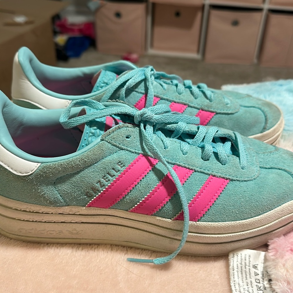 Adidas Gazelle Blue and Pink Gently Worn size 8
